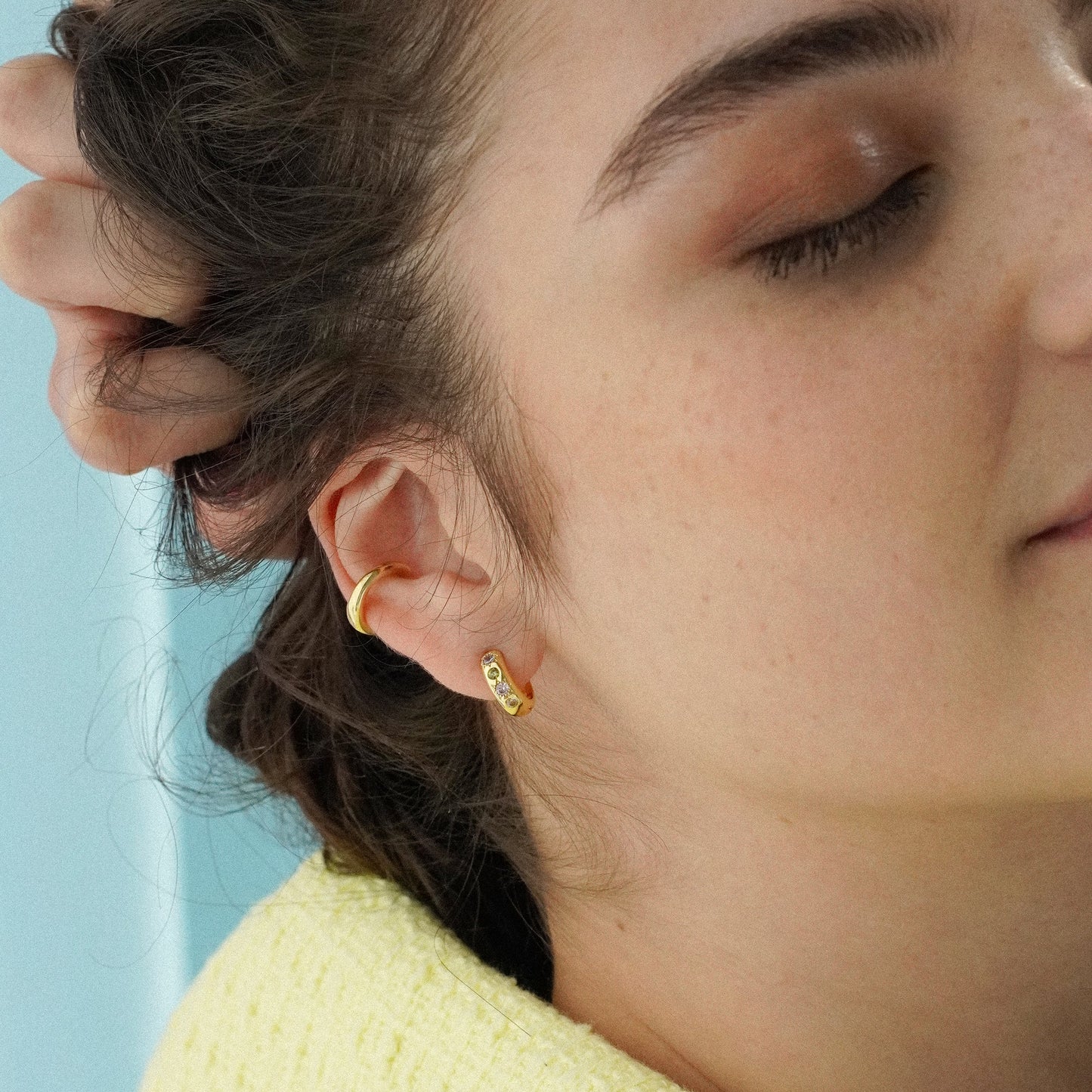 Pastel Stone Petite Hoop Earrings