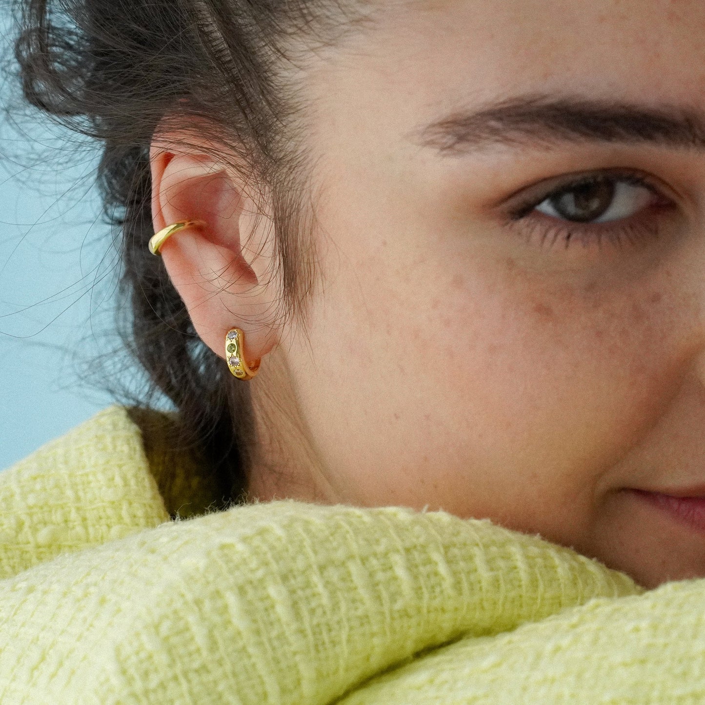 Pastel Stone Petite Hoop Earrings