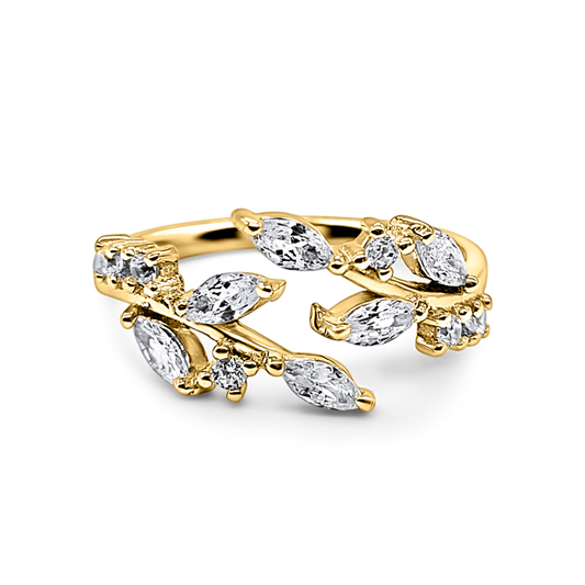 Adjustable Leaf Ring in Gold