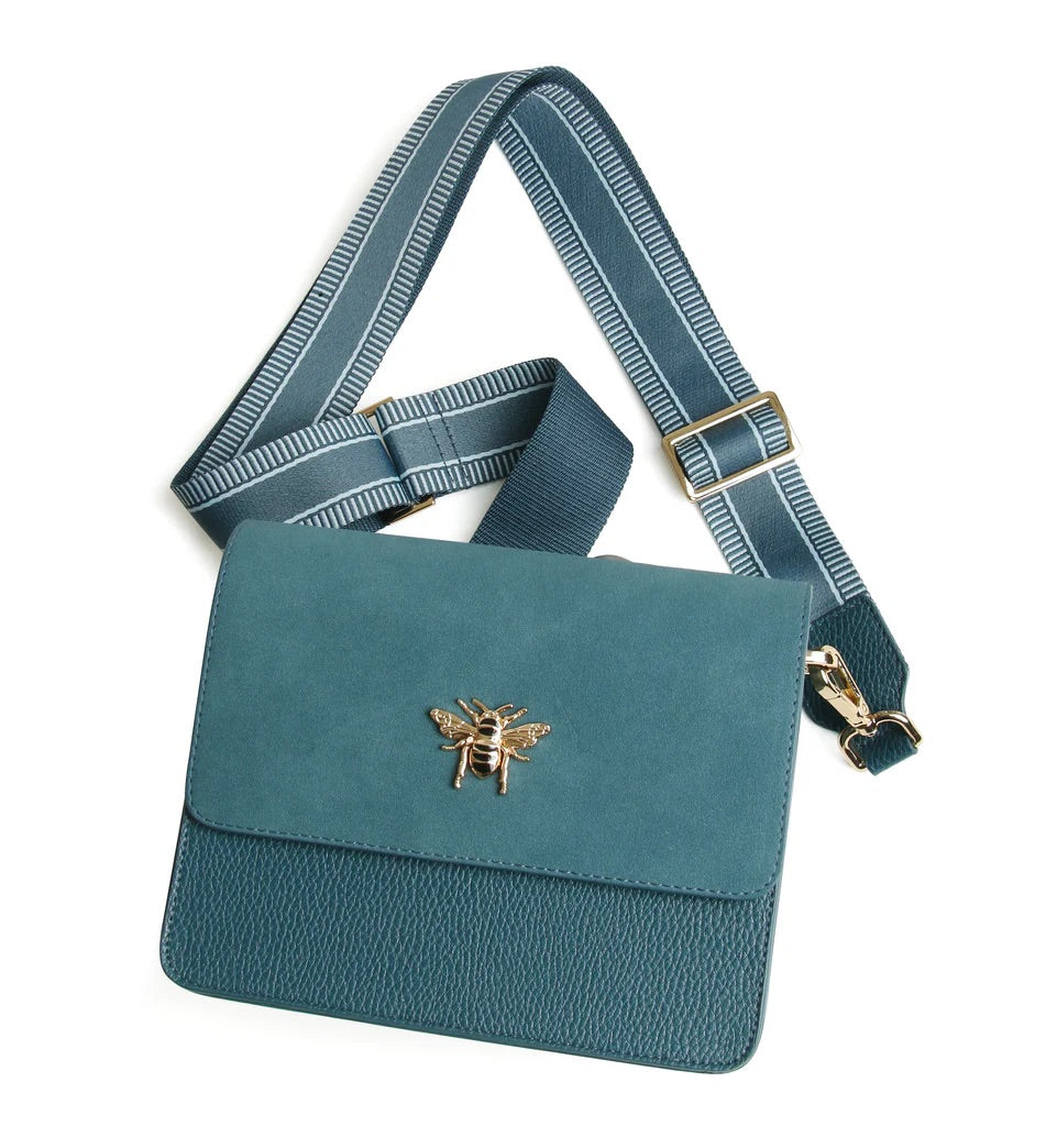 Alice Wheeler Highbury Crossbody Bag (Bronze, Teal & Leopard)