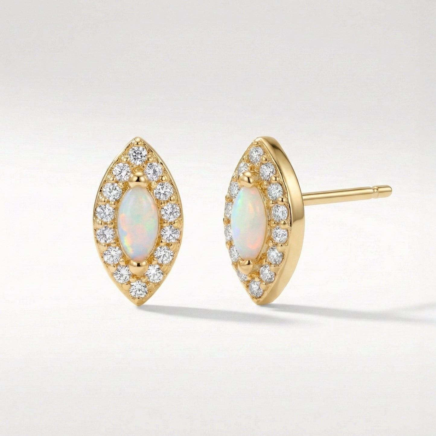 Eloise Opal Stud Earrings | 18K Gold Plated