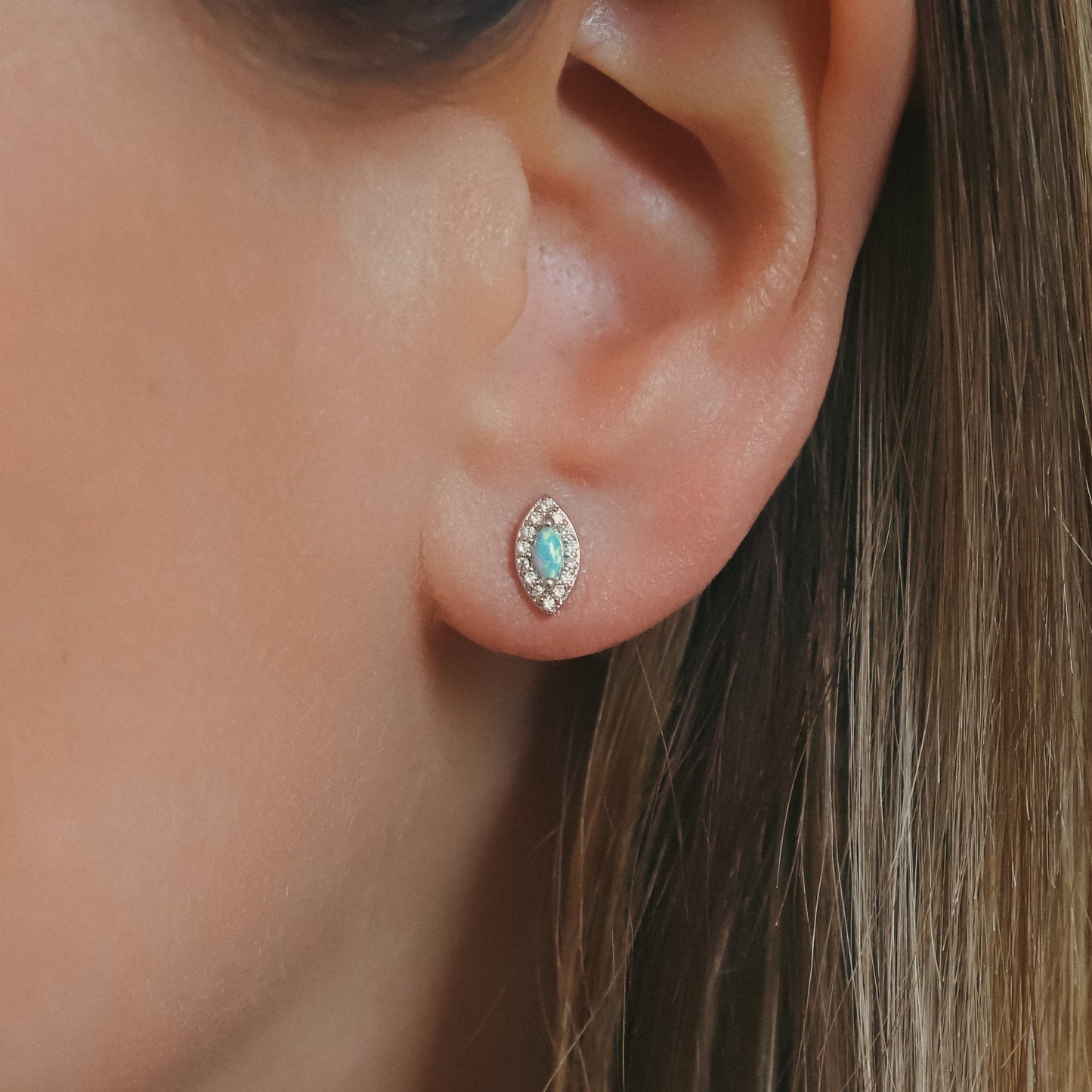 Eloise Opal Stud Earrings | 925 Silver Plated