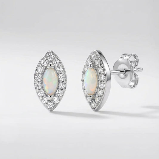 Eloise Opal Stud Earrings | 925 Silver Plated