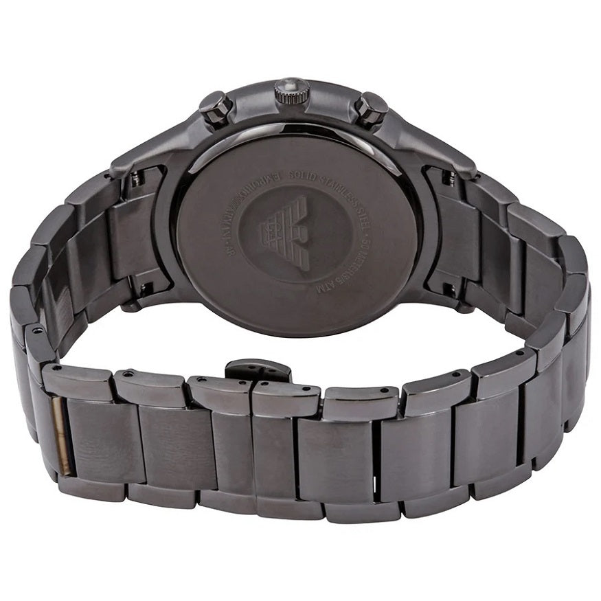 Emporio Armani Mens Watch Stainless Steel Grey Strap & Blue Dial AR11215 Renato