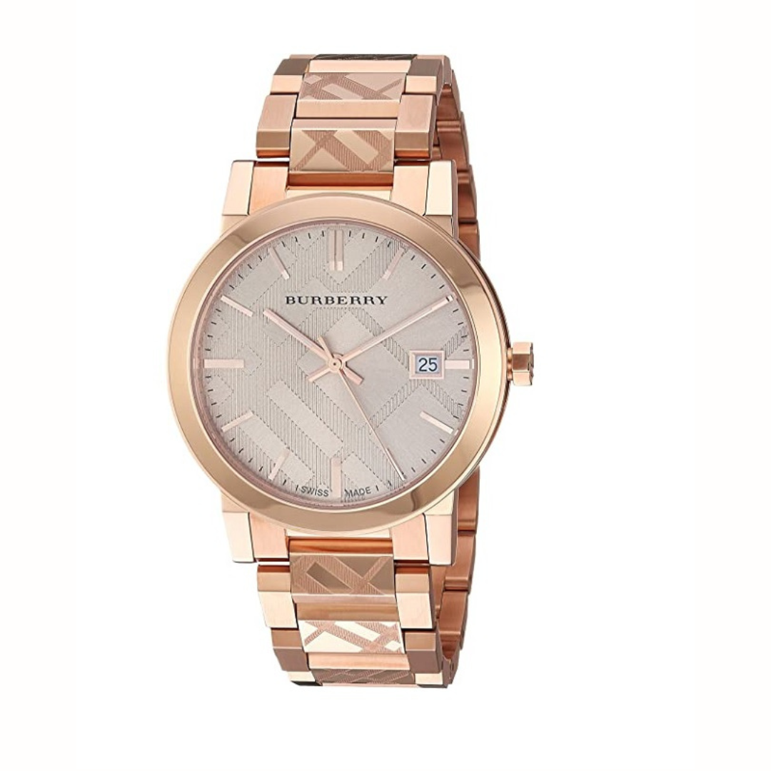 Burberry Women’s Watch Stainless Steel Rose Gold Strap With Rose Gold Dial BU9146 The City