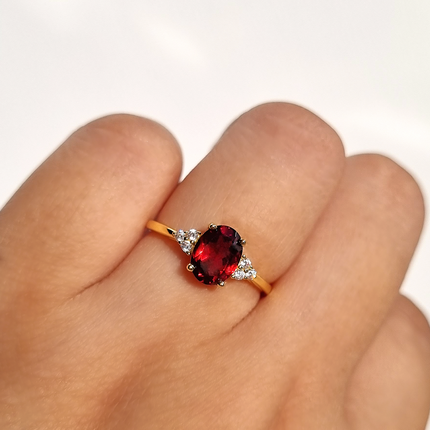 Garnet Ring in 18k Gold Vermeil