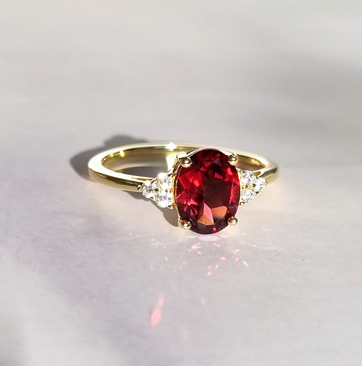 Garnet Ring in 18k Gold Vermeil
