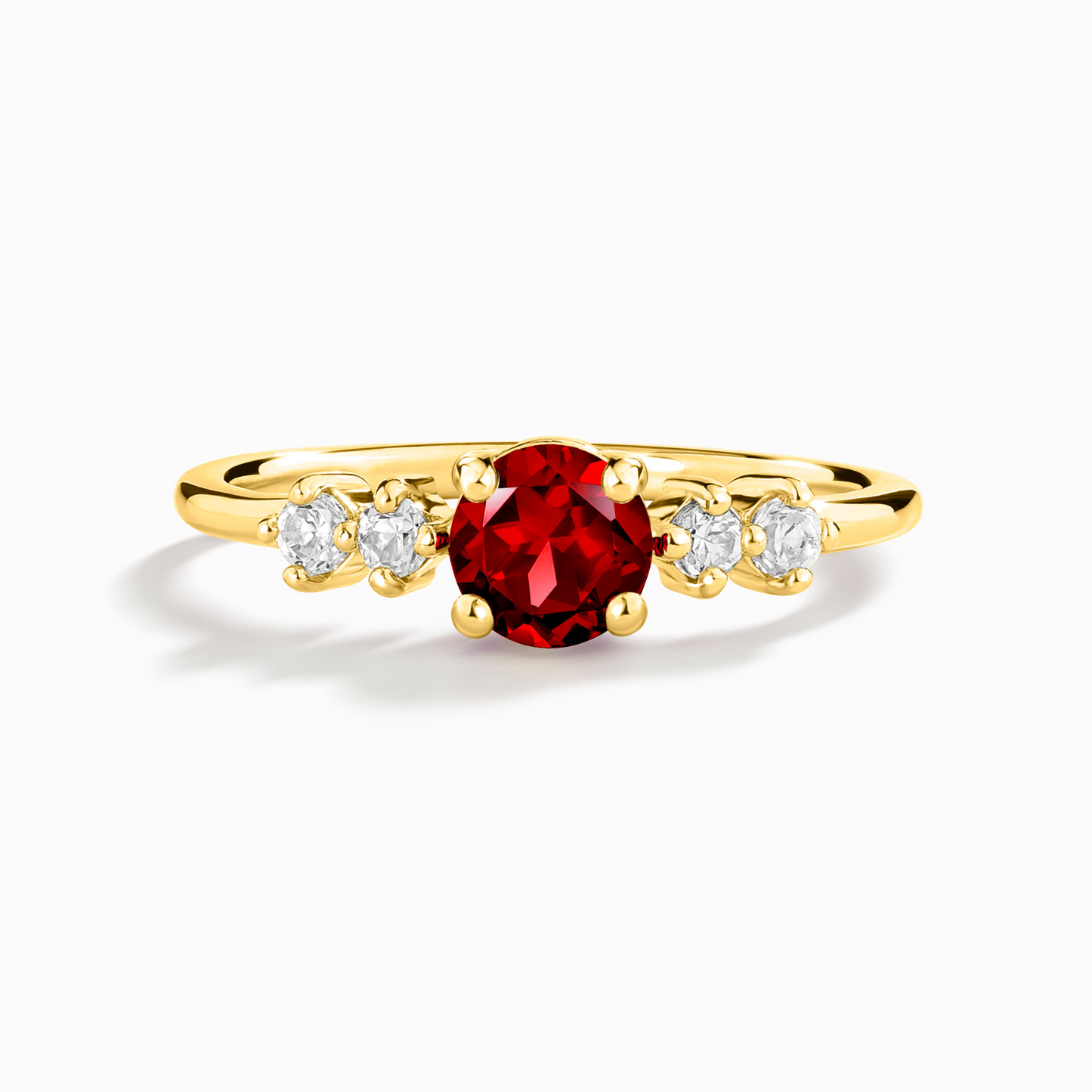 Garnet Five Stone Ring in 18k Gold Vermeil