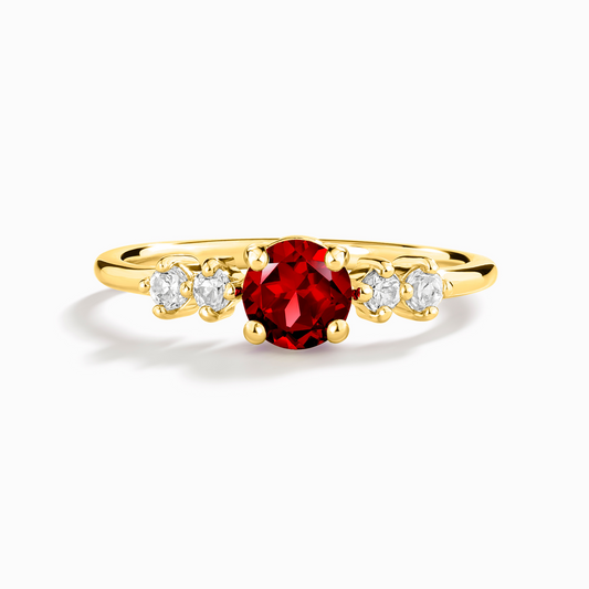 Garnet Five Stone Ring in 18k Gold Vermeil