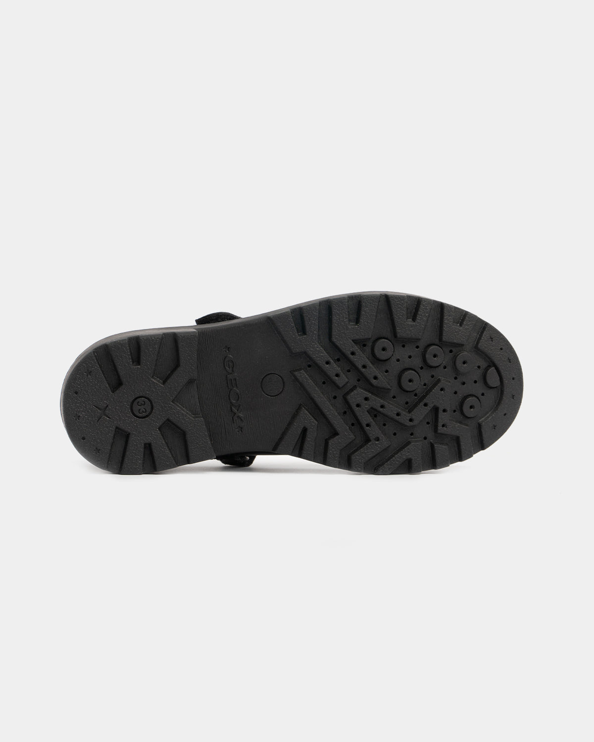 GEOX JR CASEY Girls Matte Black Leather School Shoes