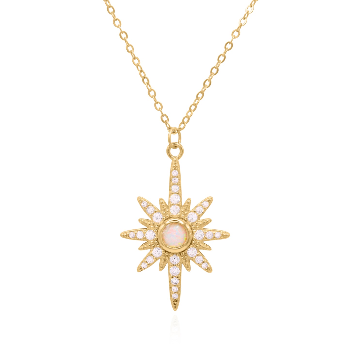 Heidi North Star Birthstone Necklace | 18K Gold Plated