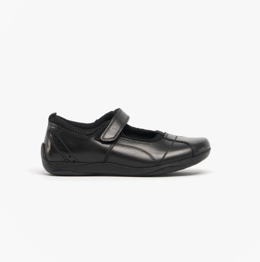Hush Puppies CINDY Girls Leather School Shoes Black