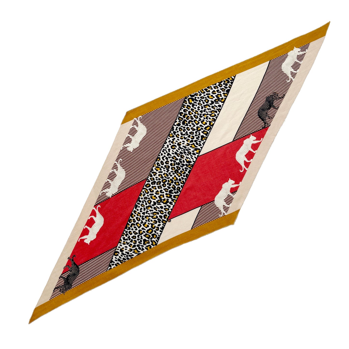 Red Black Leopard Charm Cashmere Scarf - Women's Luxury Silk Blended Scarf