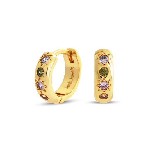Pastel Stone Petite Hoop Earrings
