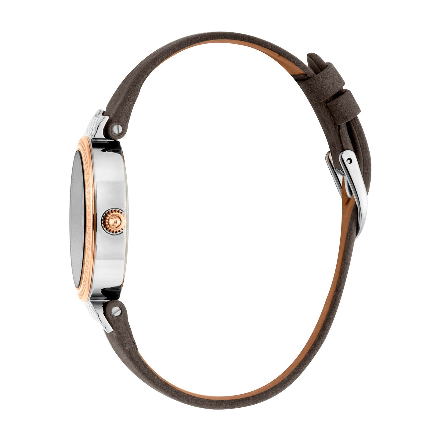 Just Cavalli Vibrazioni Leather Grey Rose Gold Leopard Glitter