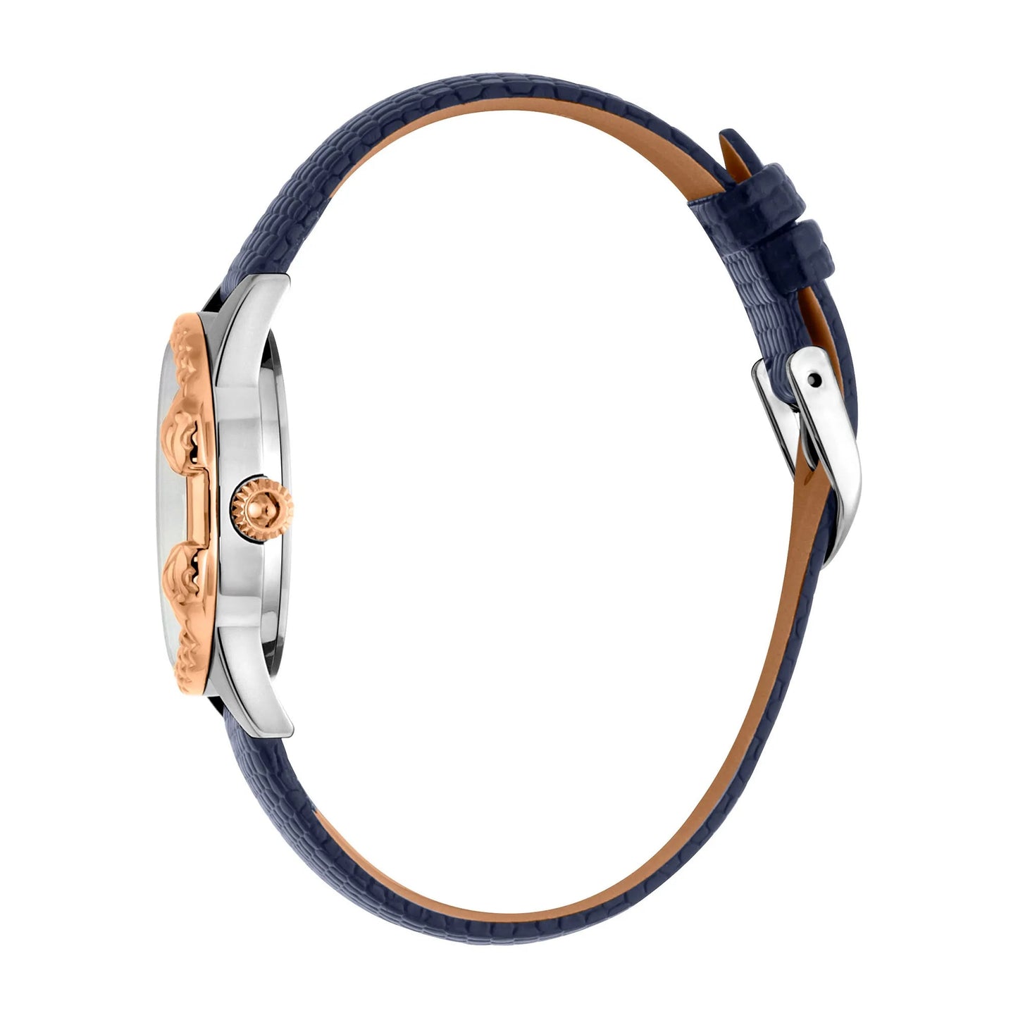 Just Cavalli JC Giro Leather Blue Silver Serpente Zircons