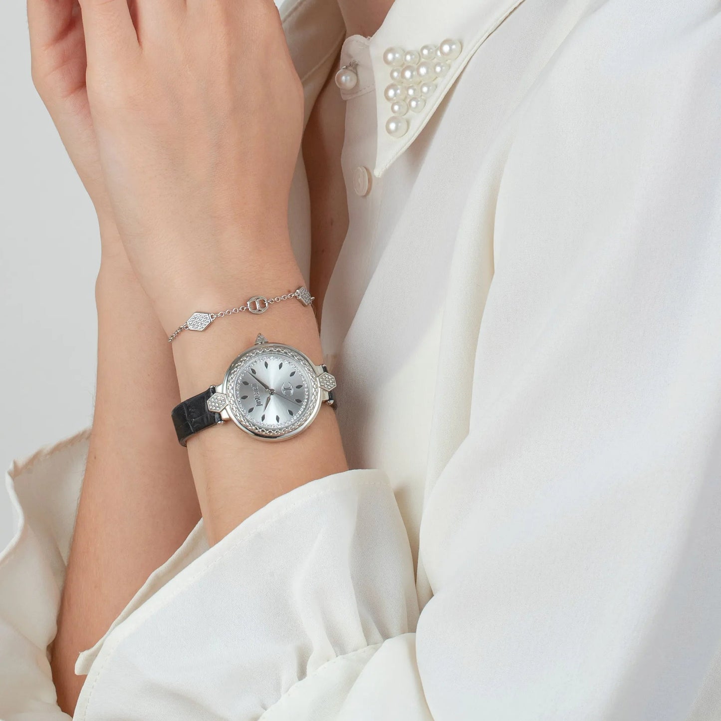 Just Cavalli Snake Creazione Silver Leather