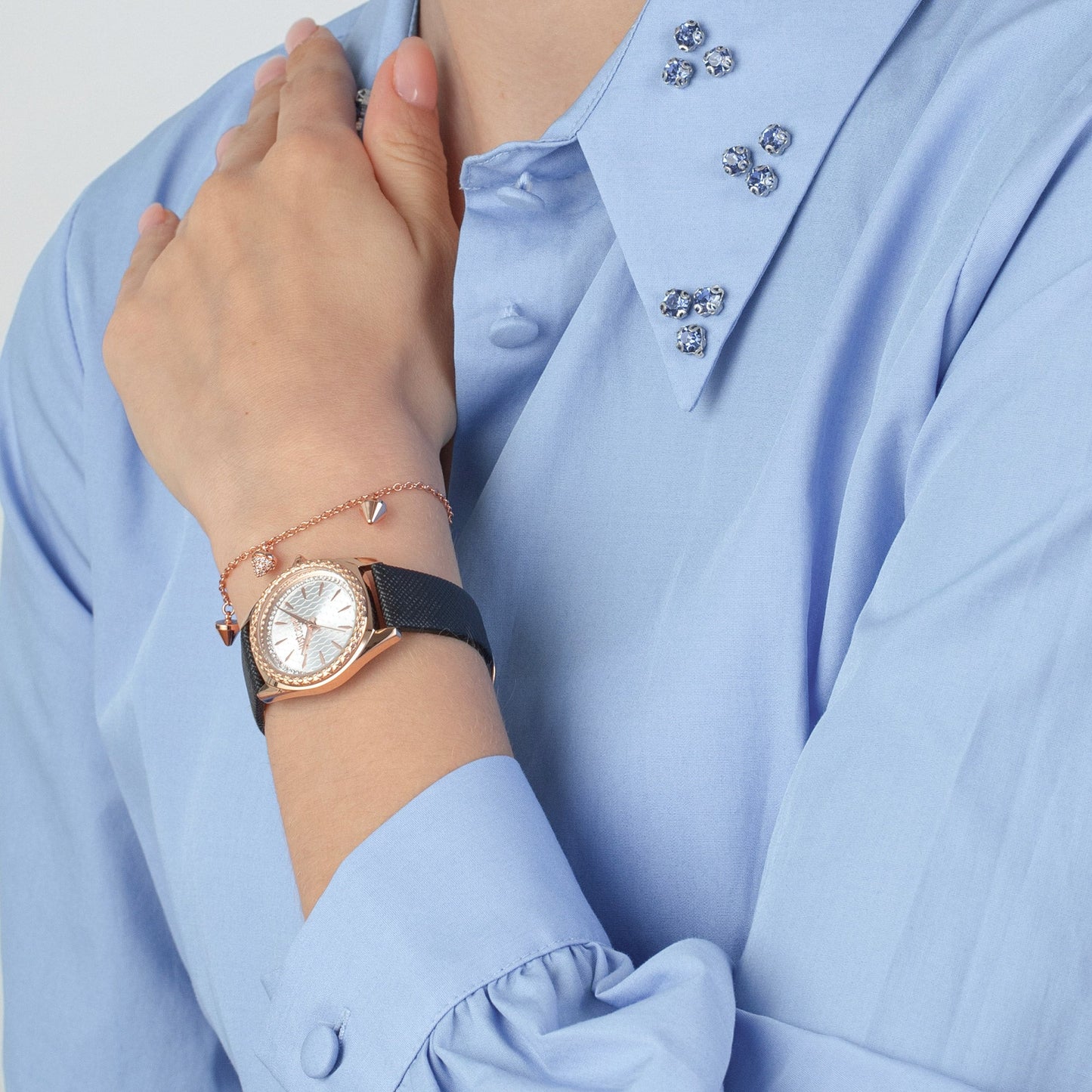 Just Cavalli Fashion Glam Black Leather
