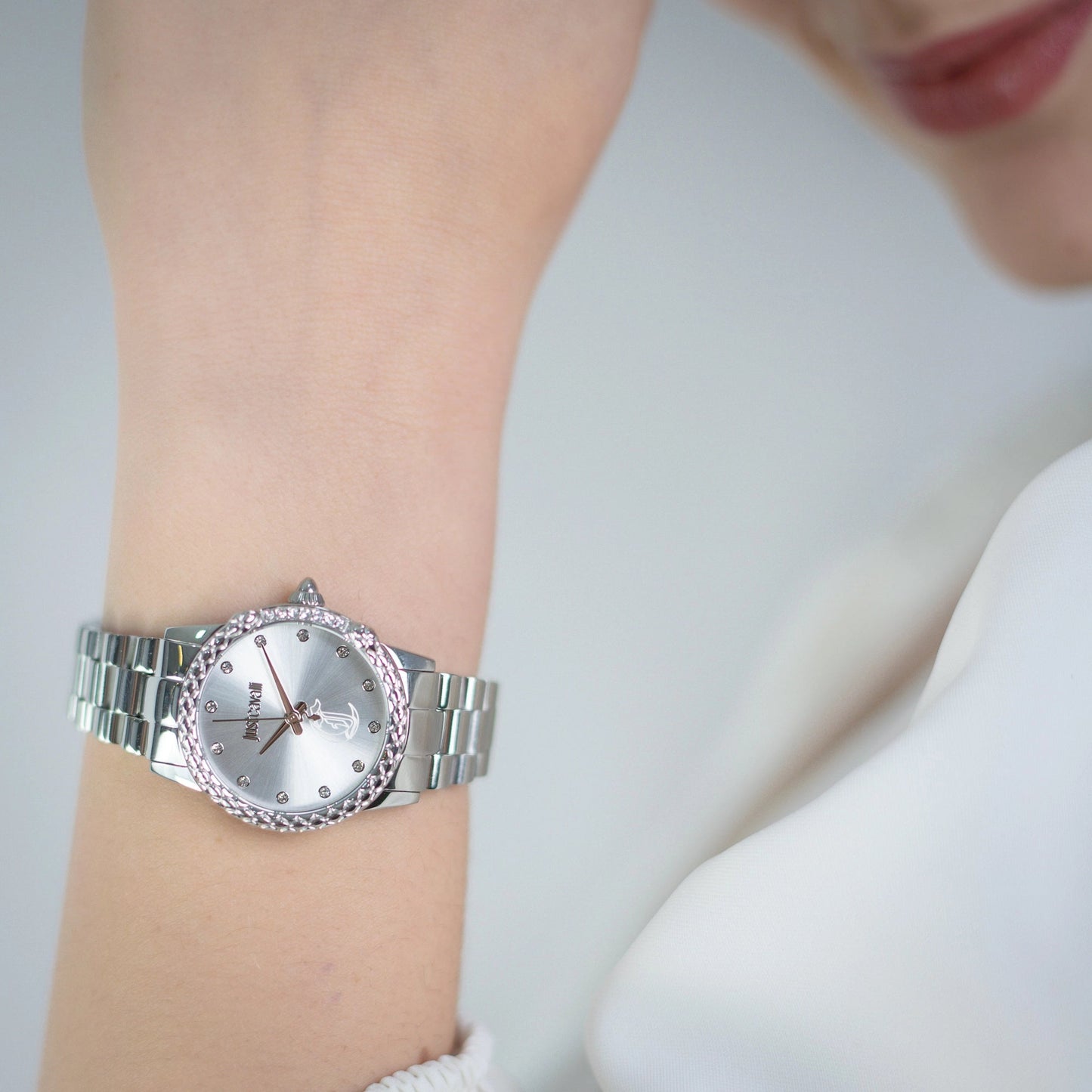 Just Cavalli Fiorenza Snake Silver