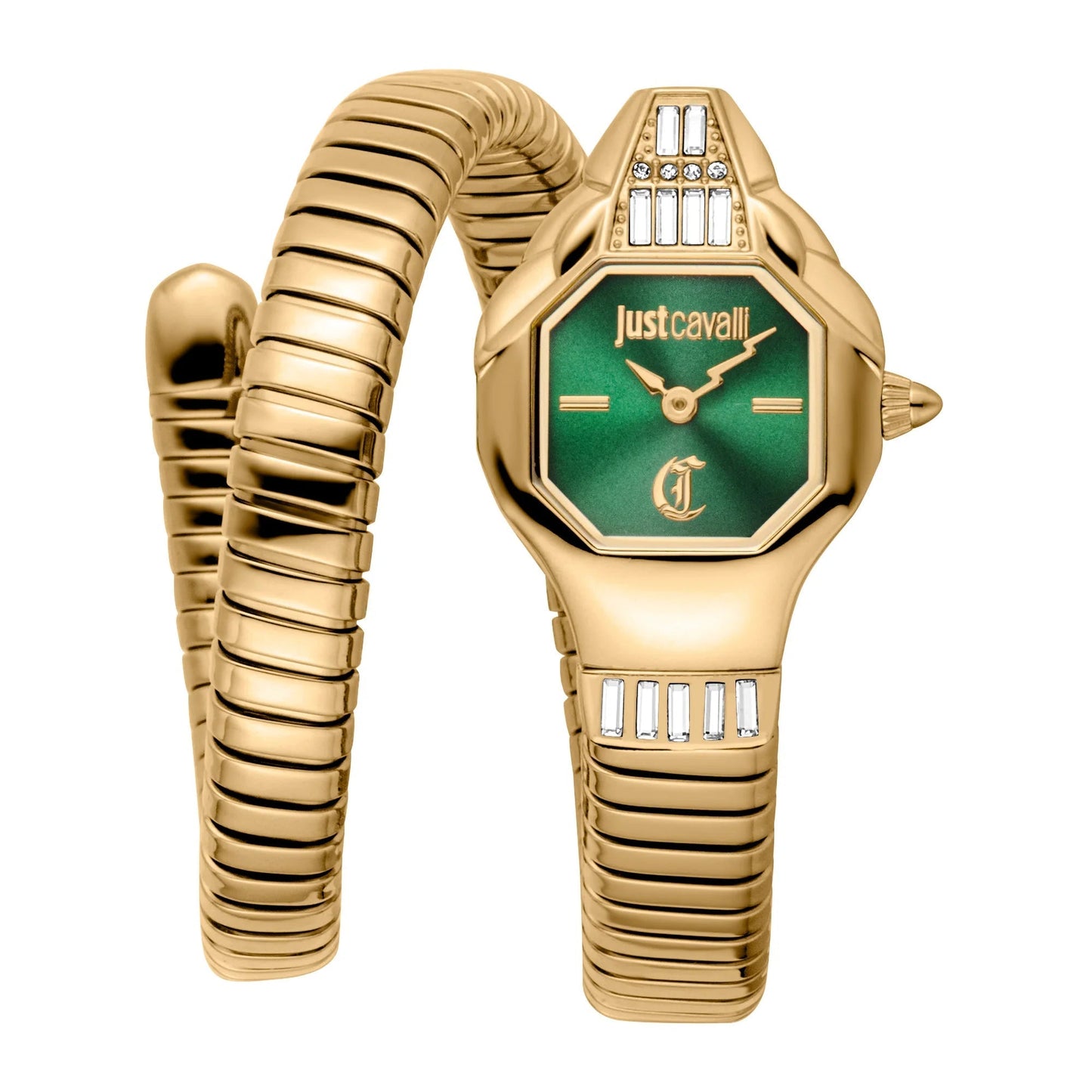 Just Cavalli Brillante Snake Yellow Gold Green