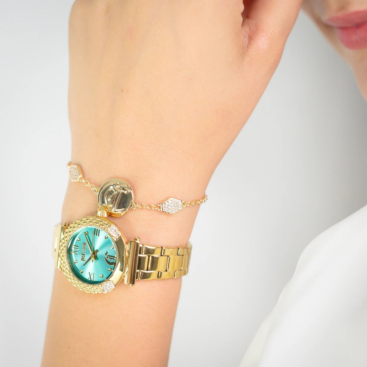 Just Cavalli Curiosa Yellow Gold Turquoise