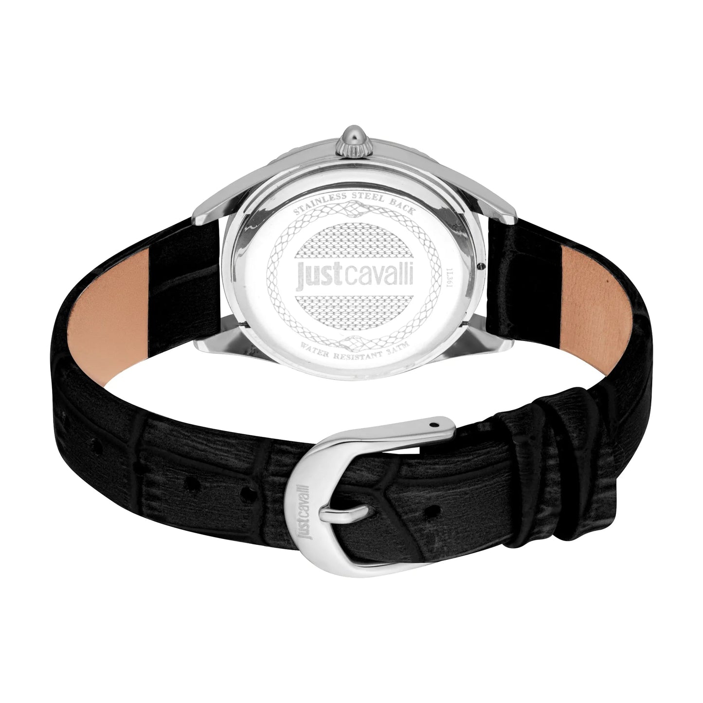 Just Cavalli Vittoria Glam Leather Black Light Blue