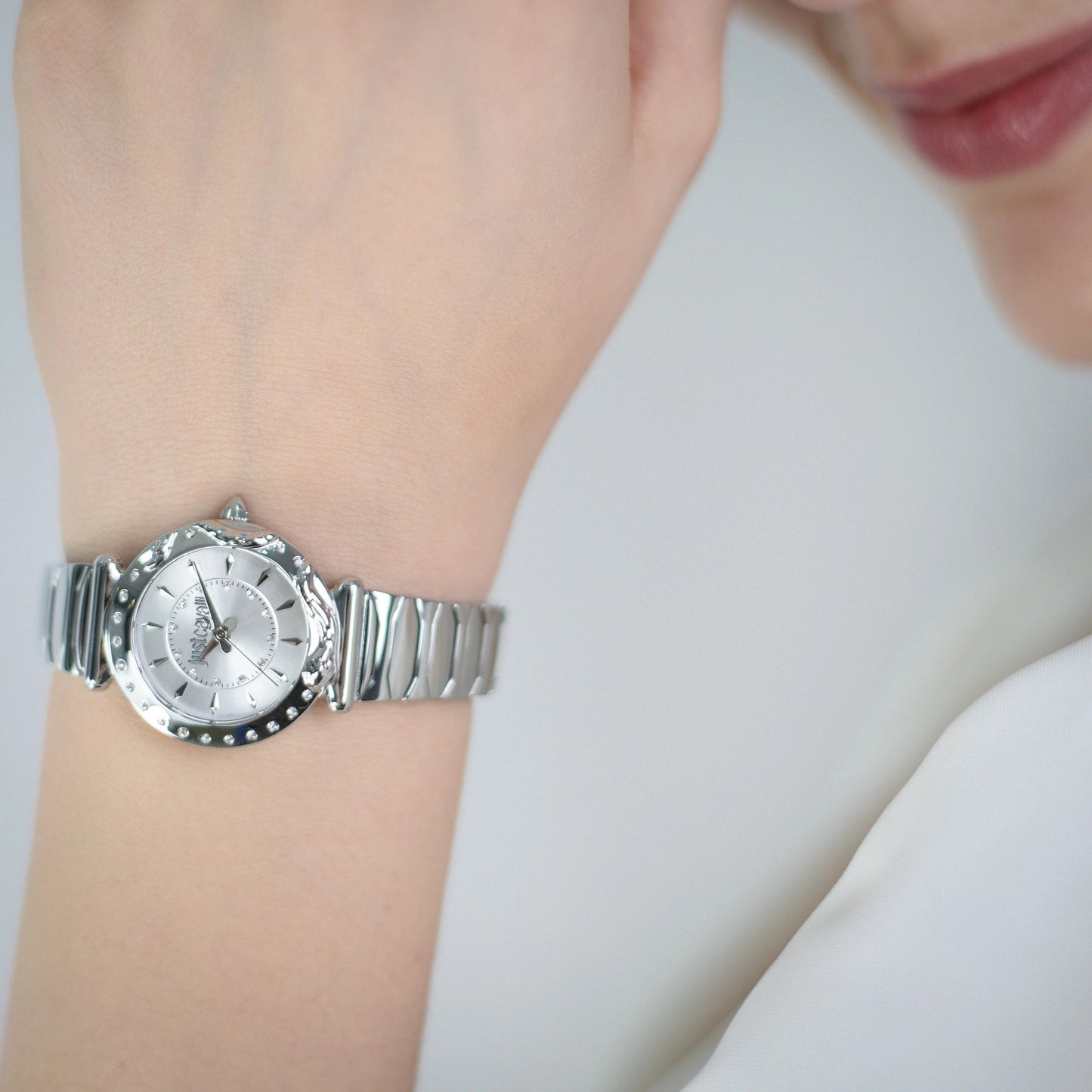 Just Cavalli Stella Snake Silver