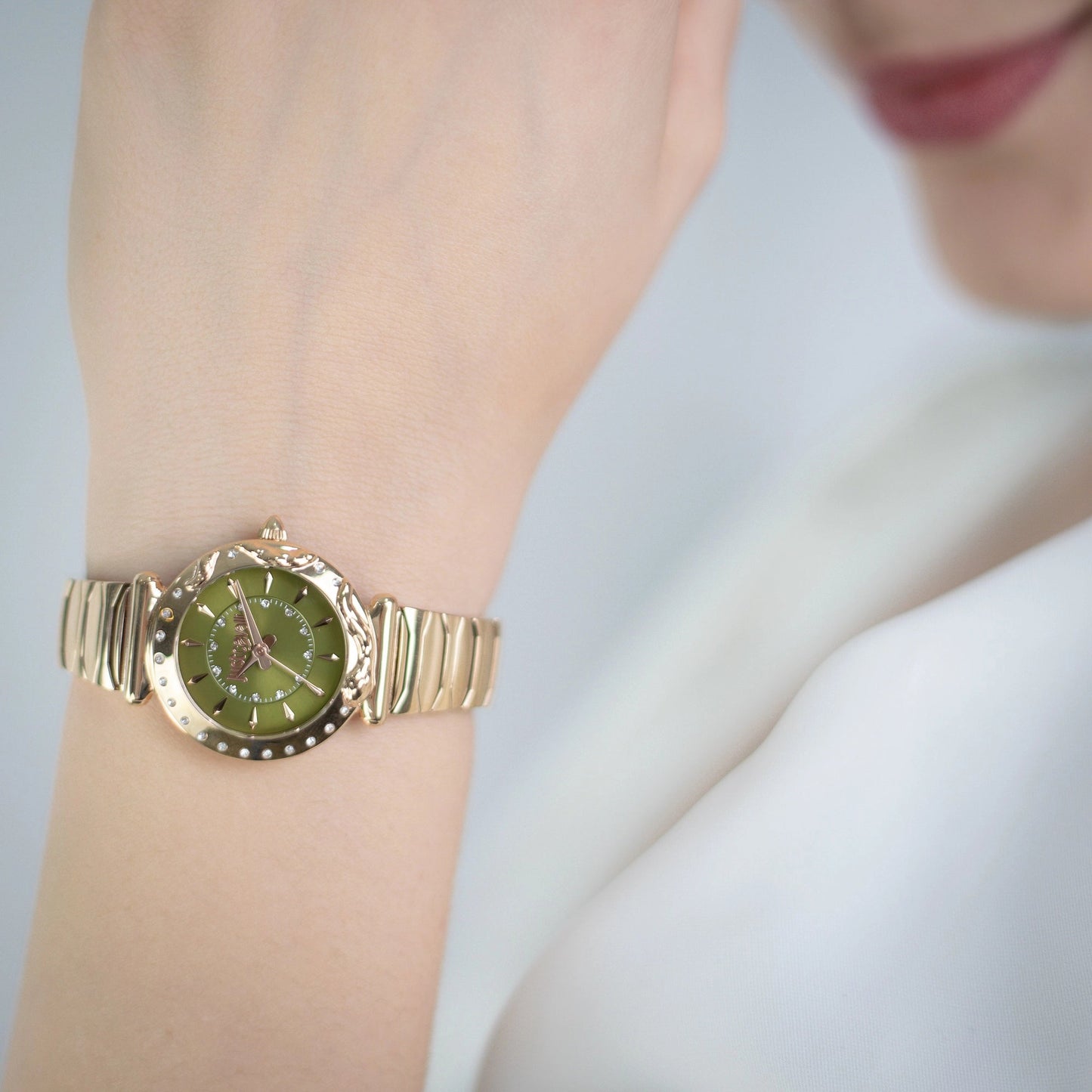 Just Cavalli Stella Snake Rose Gold Green