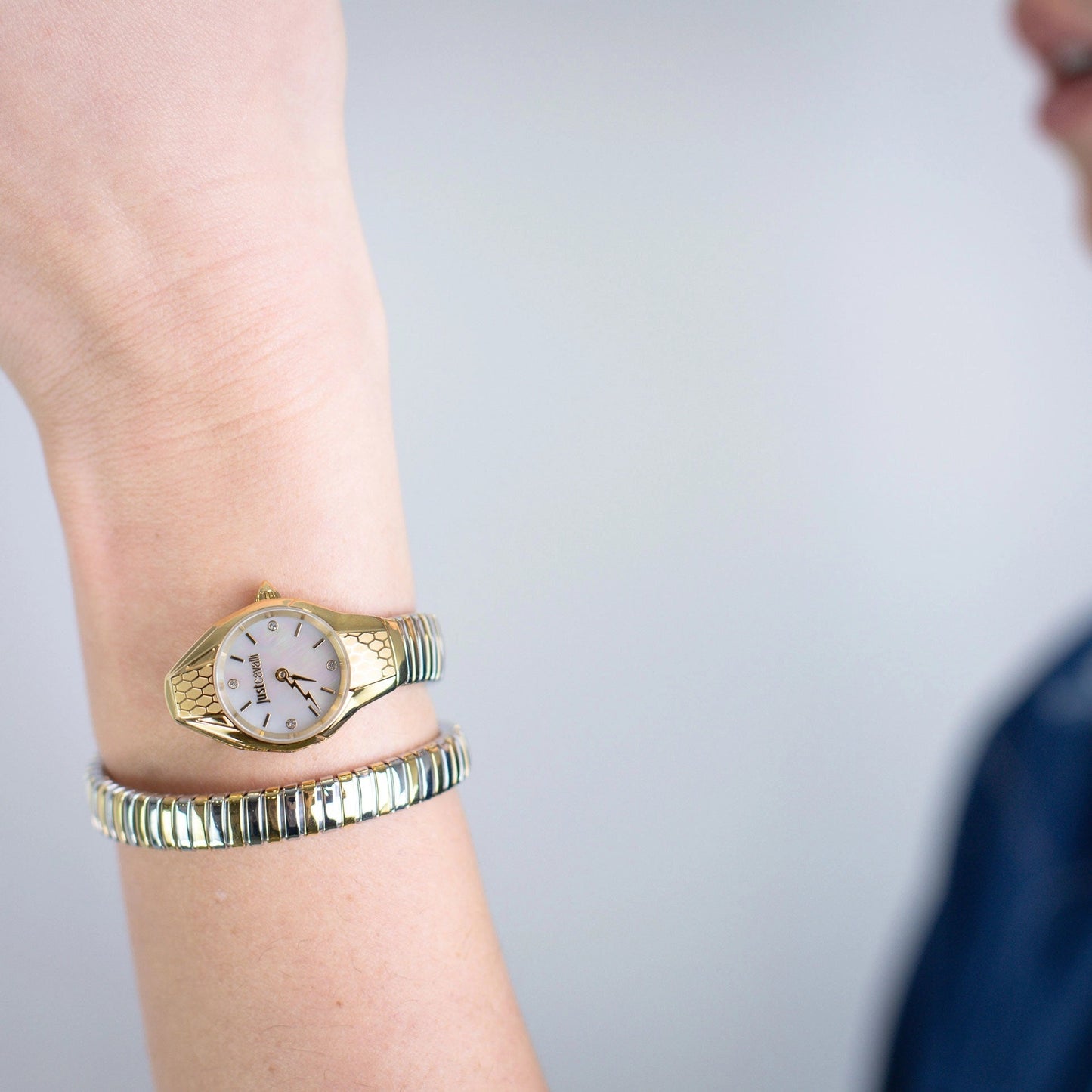Just Cavalli Vivace Silver Yellow Gold Antique white