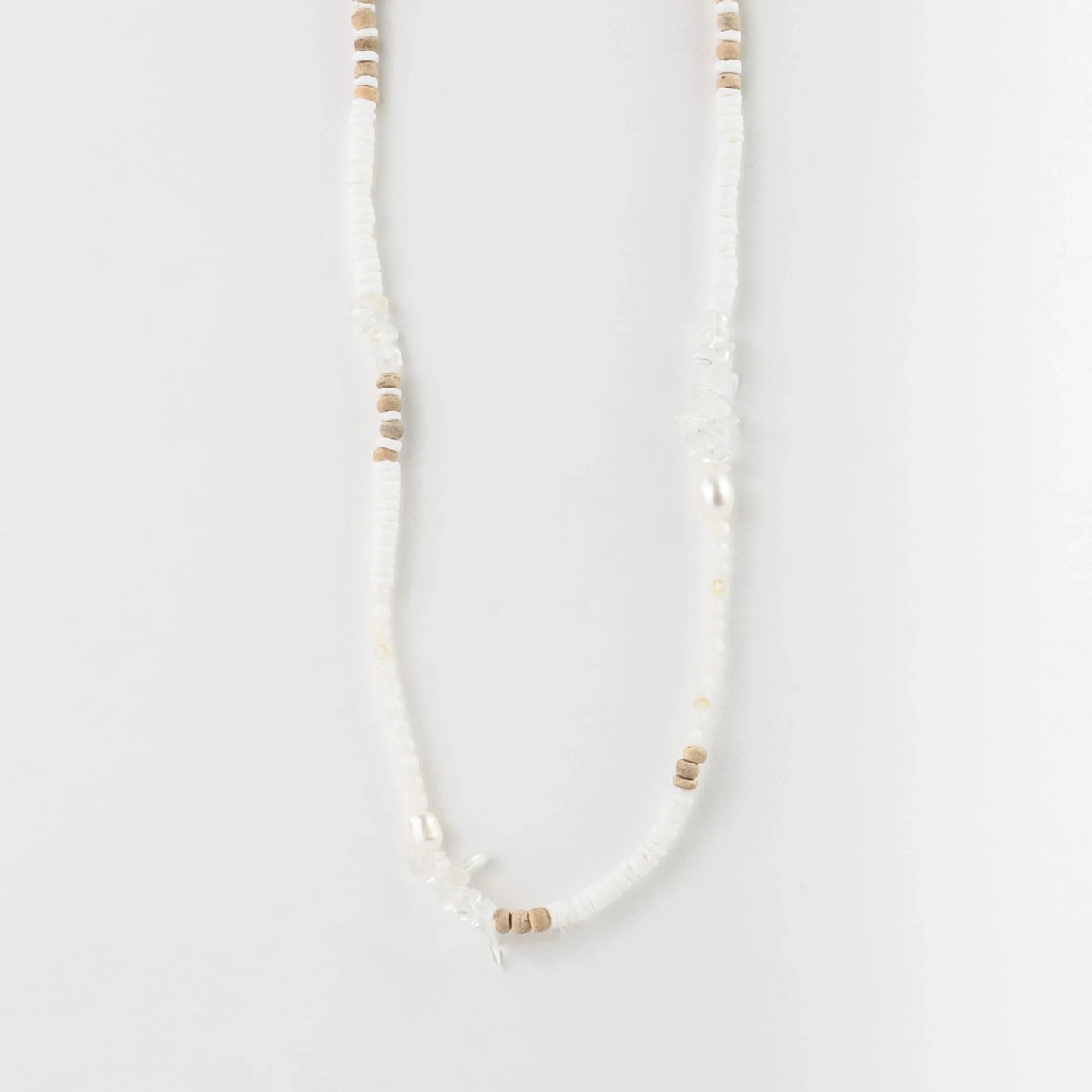 Love is Here Natural Stone, Pearl & Shell Necklace
