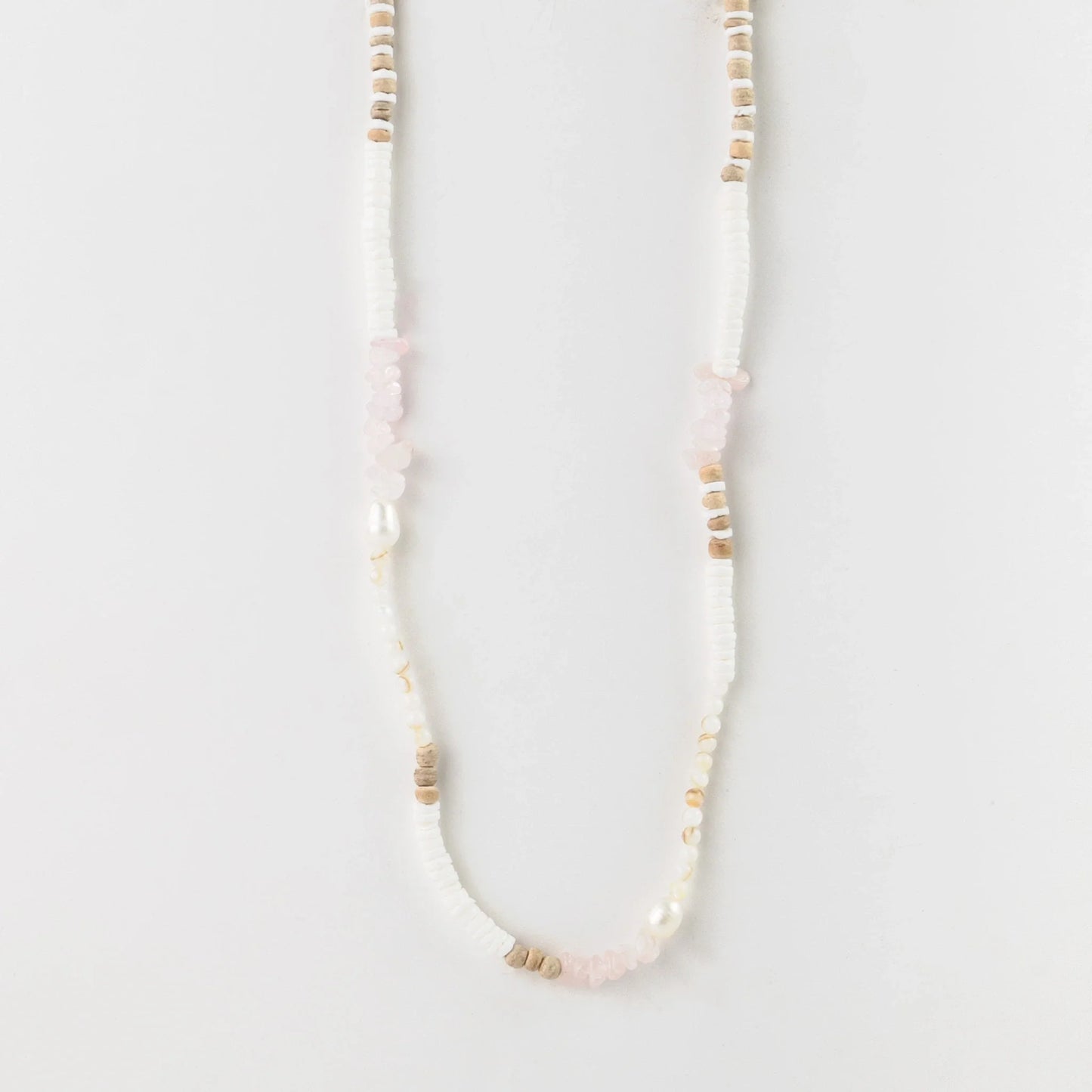 Love is Here Natural Stone, Pearl & Shell Necklace