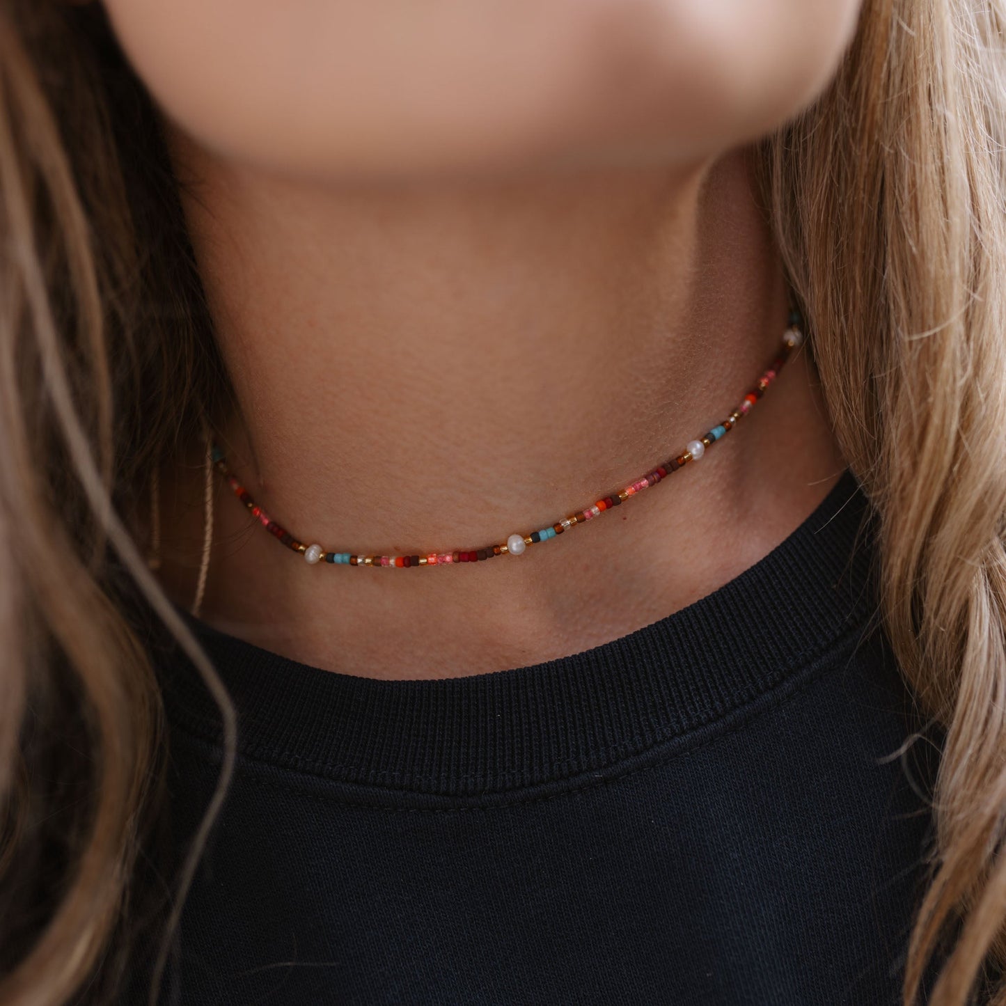 Merah Dainty Beaded Necklace