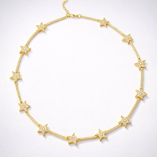 Margot Sparkling Star Choker | 18k Gold Plated