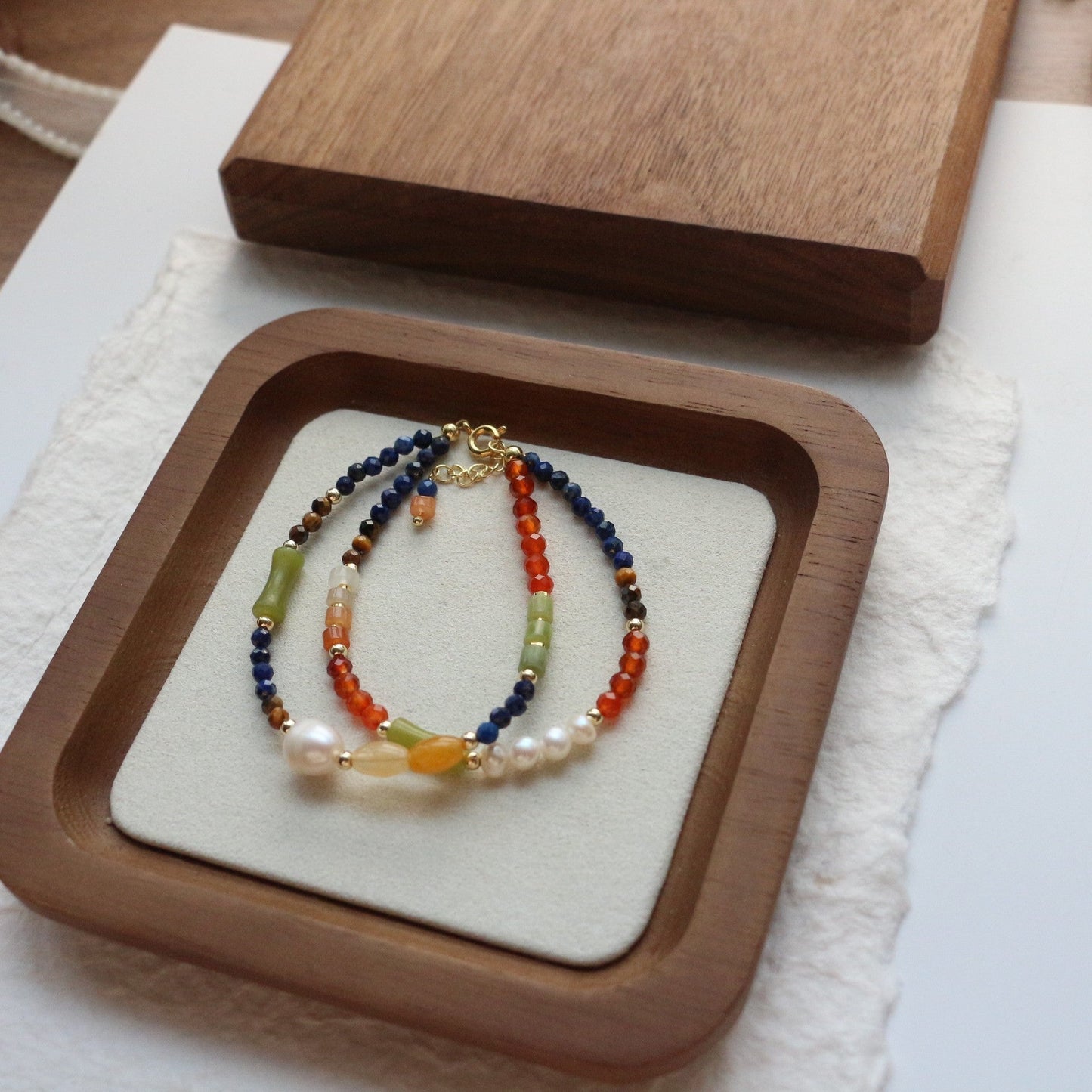 Jekira Multi-Color Gemstone Necklace, Bracelet & Earrings Set – 18K Gold Vermeil