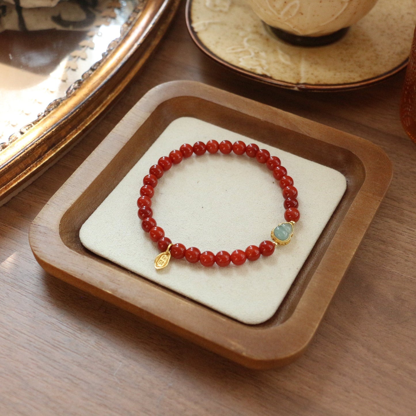 JEKIRA 6mm Nanhong & Jadeite Gourd Bracelet