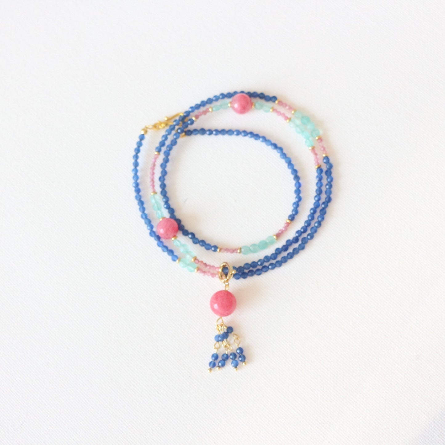 JEKIRA Multicolor Gemstone Beaded Necklace – 65cm Boho Jewelry