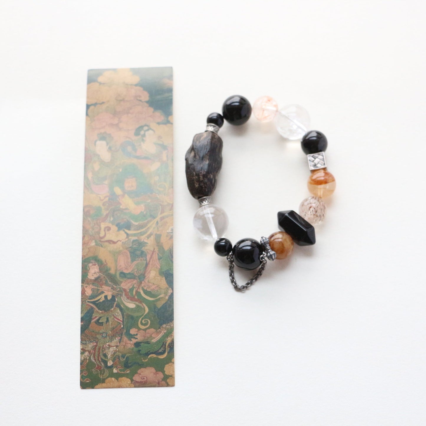 Jekira Obsidian & Onyx Couple Bracelets with White Crystal