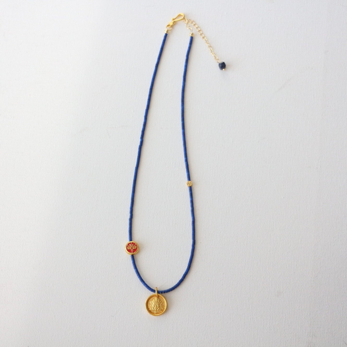 Jekira Lucky Circle Blue Gemstone Set – Adjustable Necklace & Bracelet