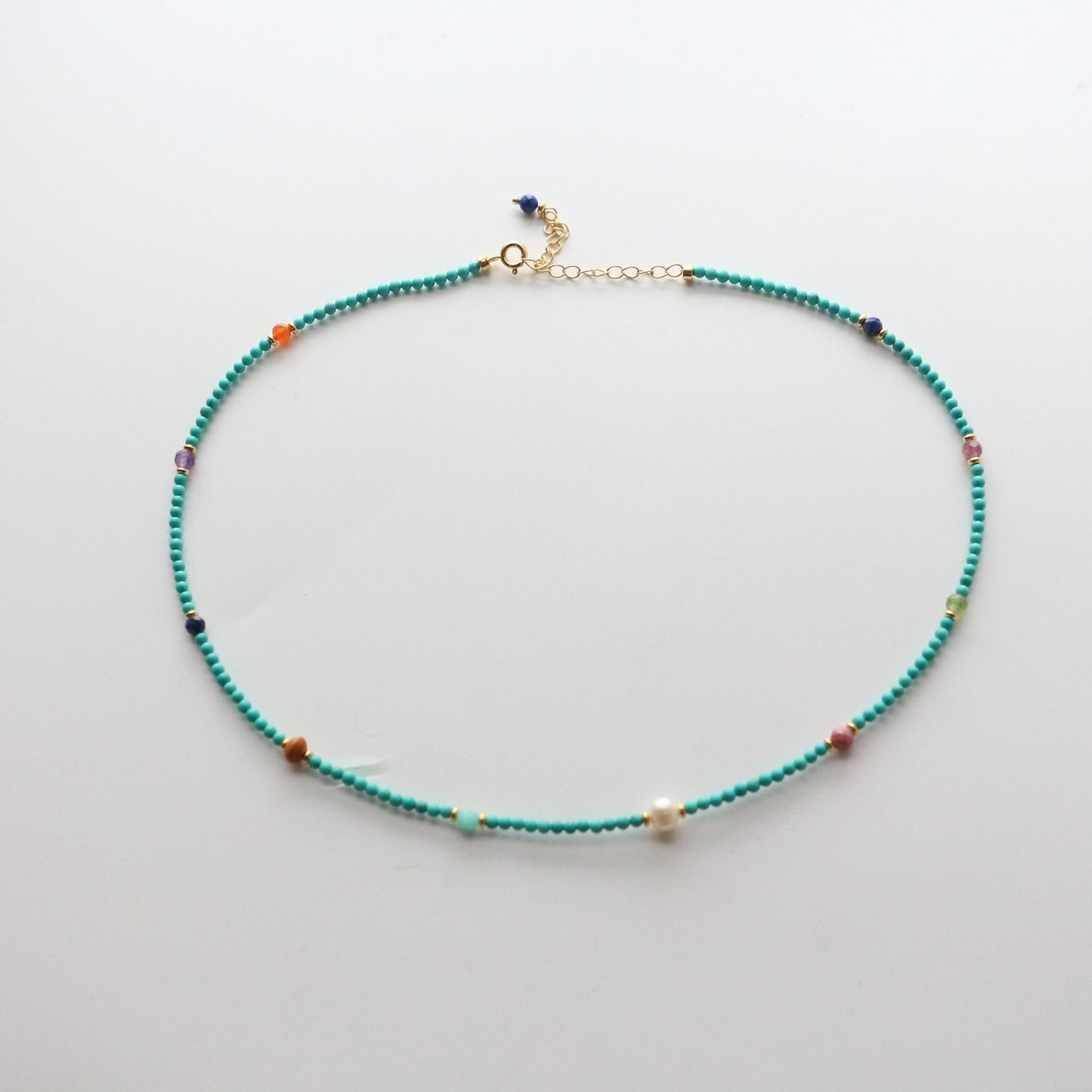 JEKIRA Rainbow Magnesite Turquoise Multi-Gem Necklace & Bracelet Set
