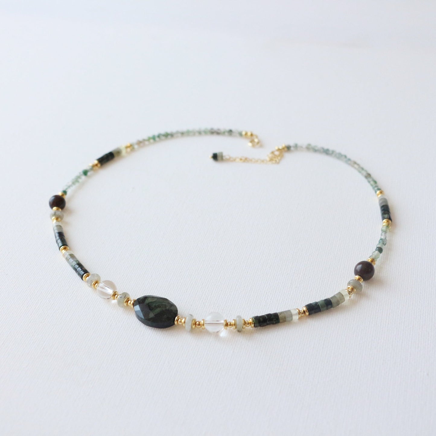 Natural Jasper & Agate Jewelry Set with 18K Gold