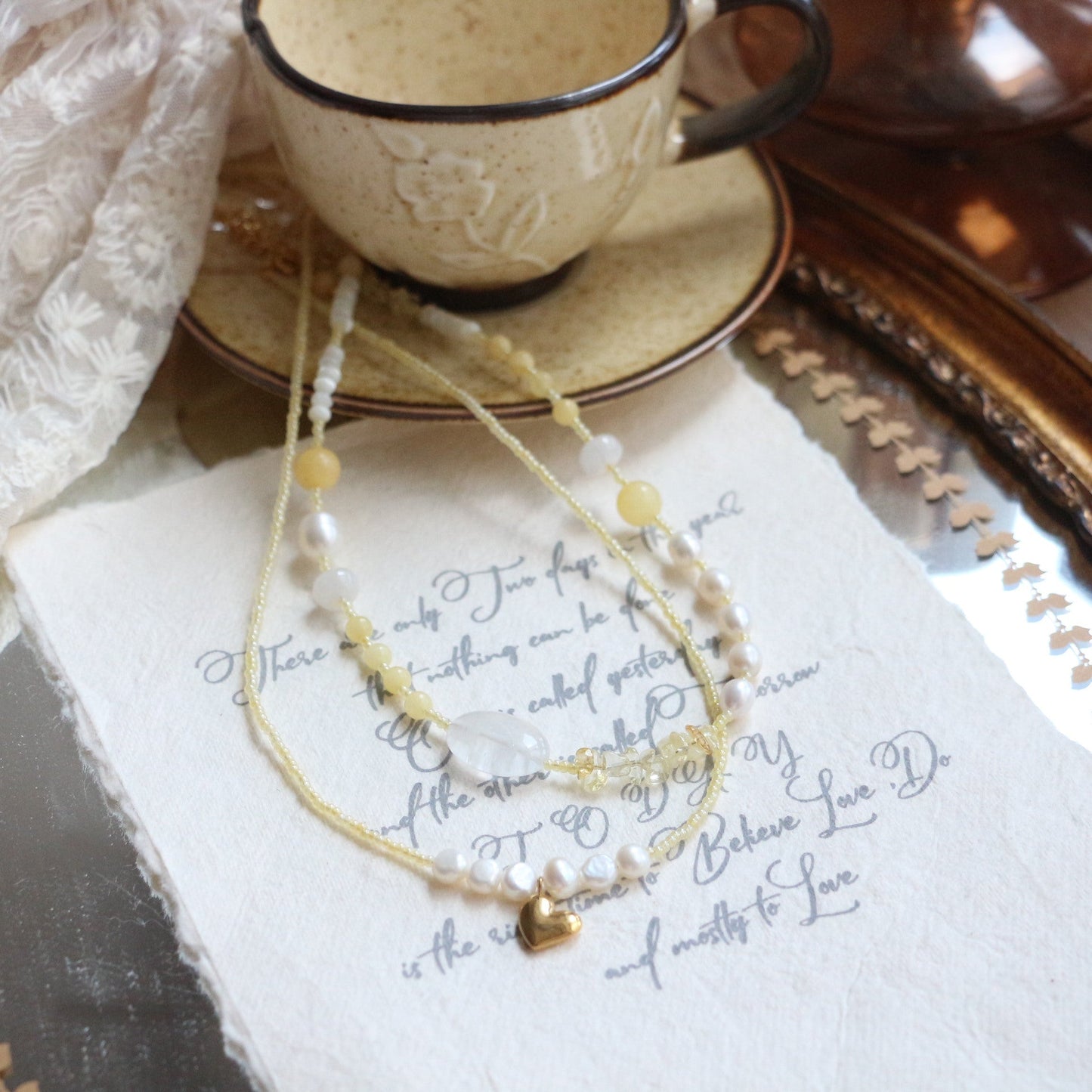 Jekira Citrine & Pearl Jewelry Set