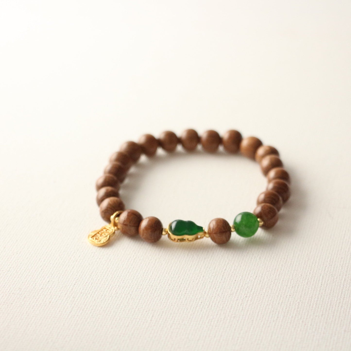 JEKIRA Zen Sandalwood & Green Gemstone Bracelet Set