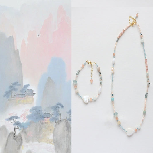 JEKIRA Creamy Pastel Shell & Seed Bead Set