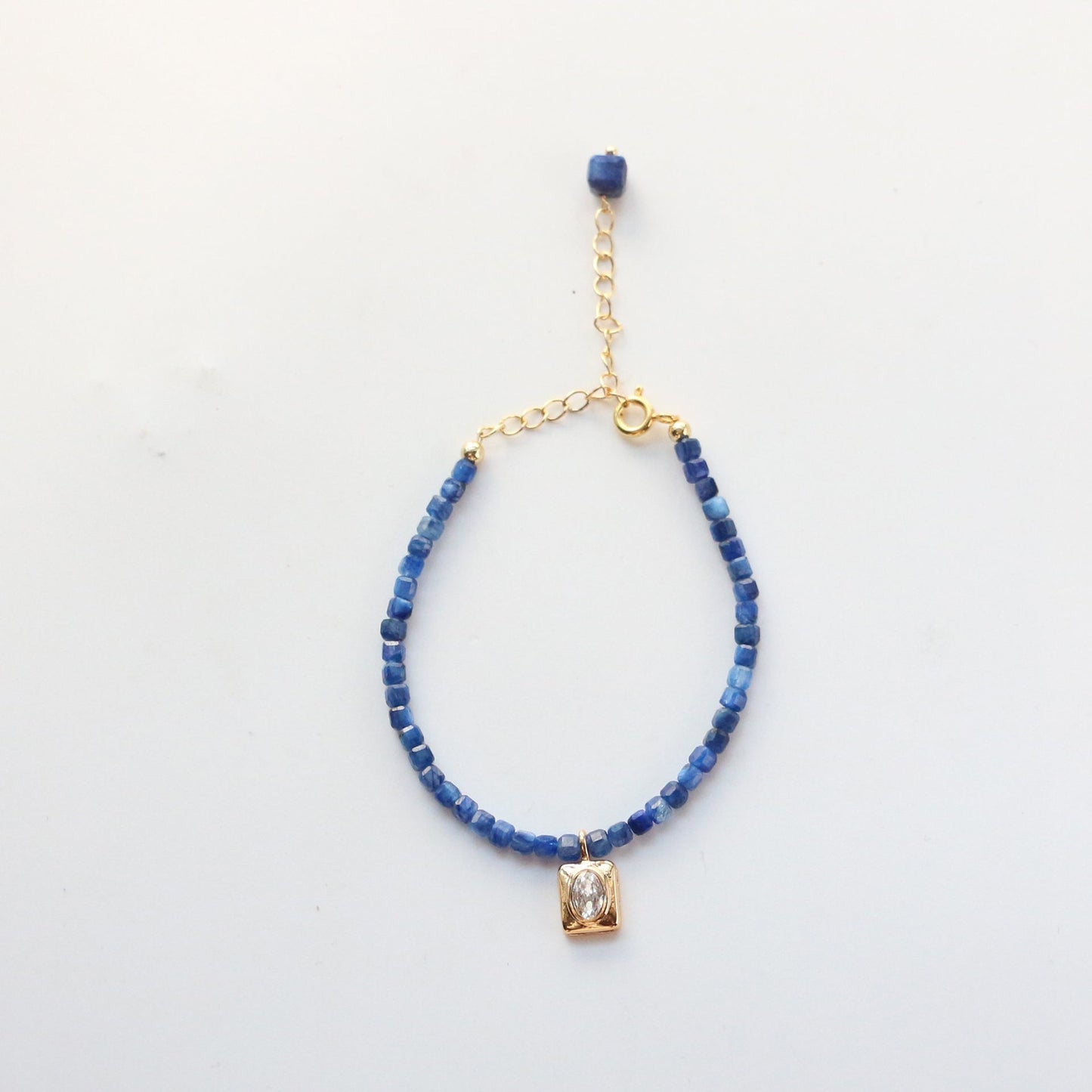 JEKIRA Pearl & Raw Blue Crystal Beaded Bracelet