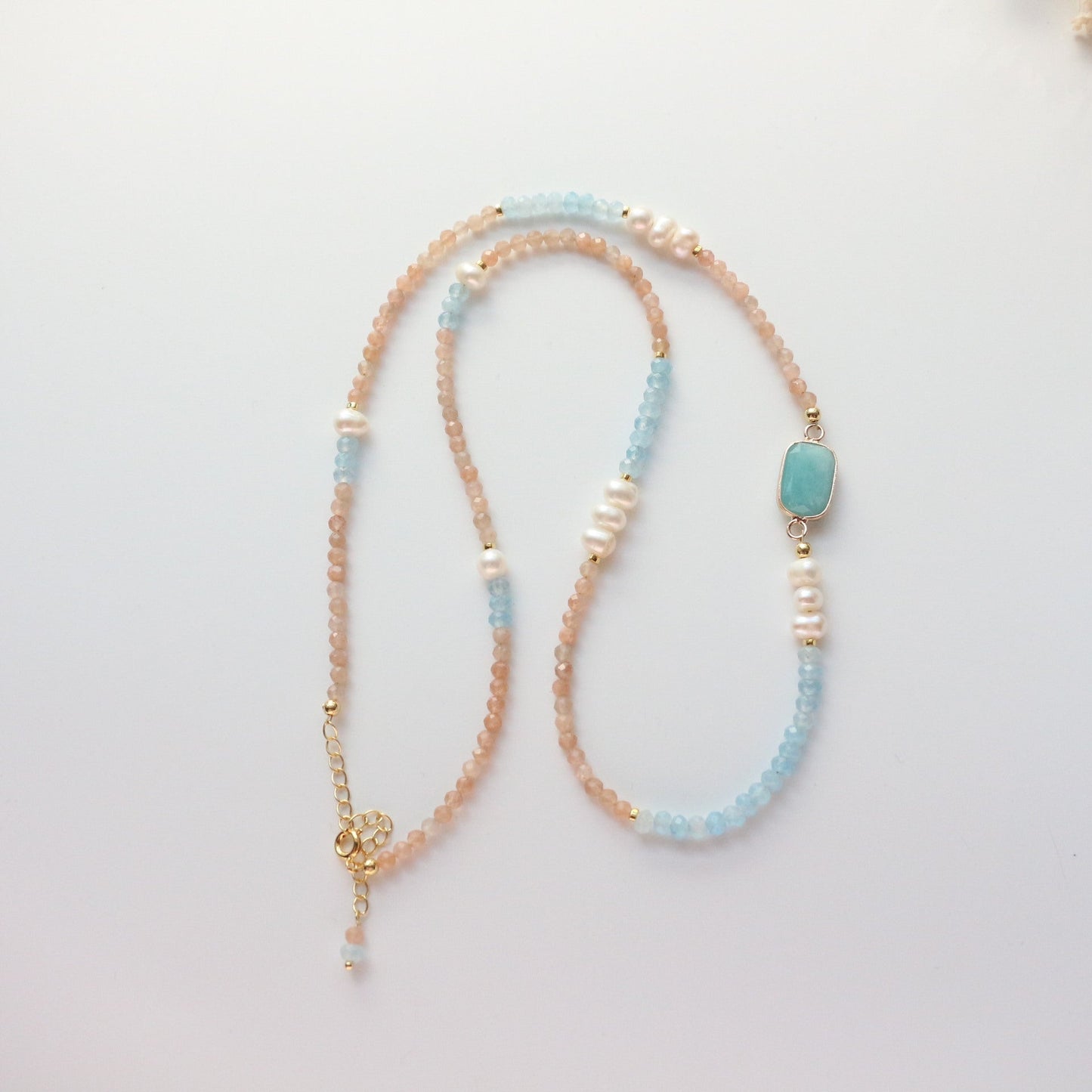 JEKIRA Aquamarine Sunstone Beaded Necklace