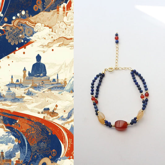 JEKIRA Lapis Lazuli & Gemstone Stacking Bracelet Se