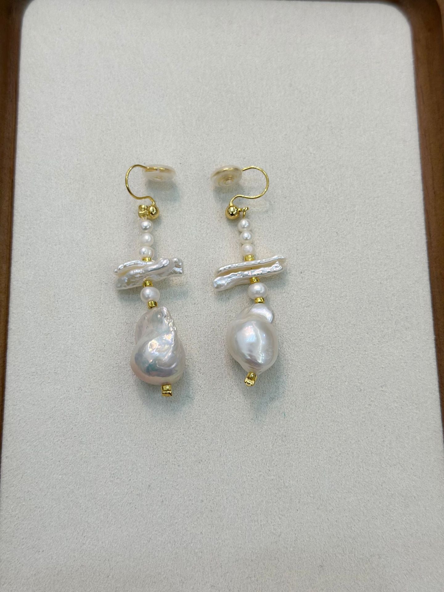 JEKIRA Natural Baroque Pearl Copper Gold-Plated Earrings