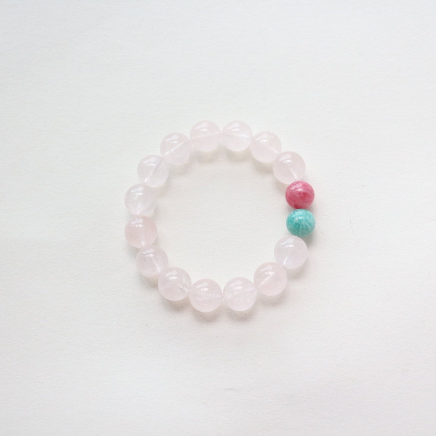 Jekira Rose Quartz Amazonite Stretch Bracelet 15cm/16cm
