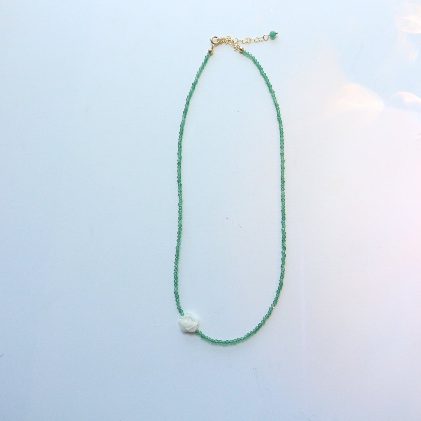 Jekira 3D Shell Rose & Green Agate Jewelry Set
