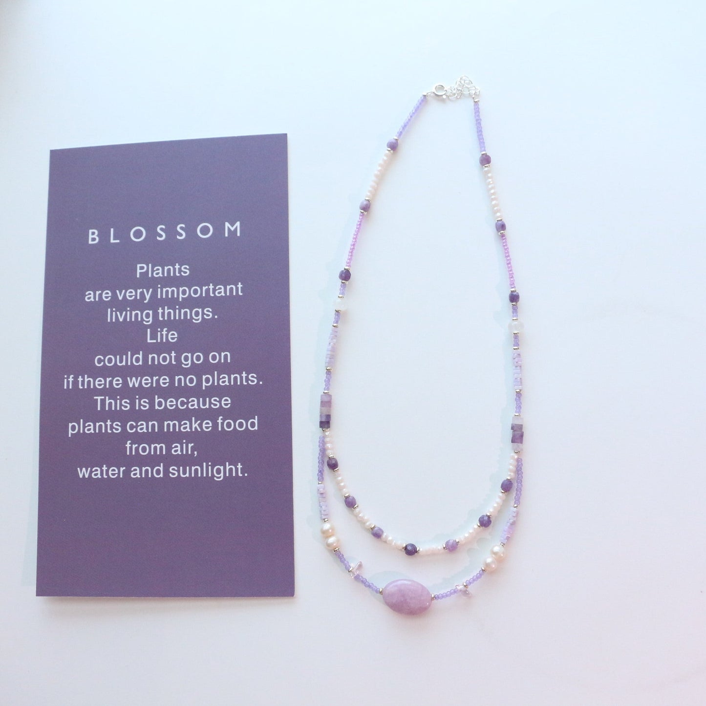 Jekira Double Layer Lavender Baroque Pearl & Agate Necklace